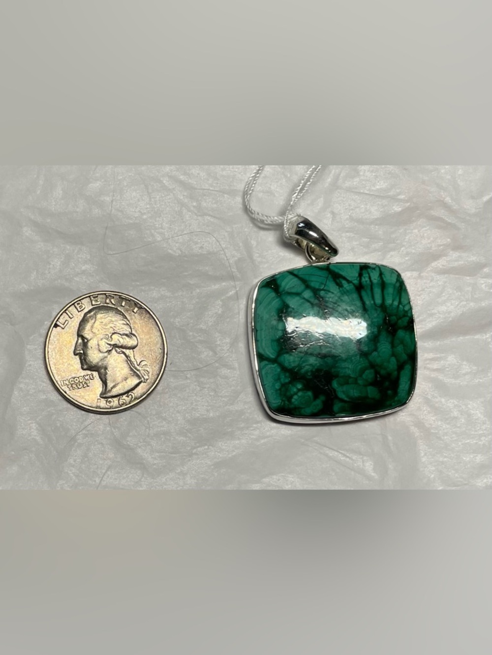 Spider web malachite pendant